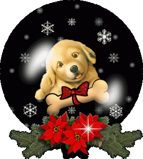 Imágenes animadas con perritos para Navidad.